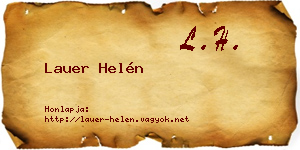 Lauer Helén névjegykártya